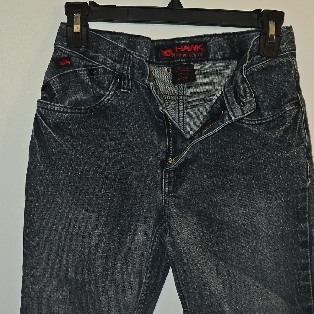 Tony Hawk Kids Dark Gray Jeans Distressed Skater - Picture 3 of 9